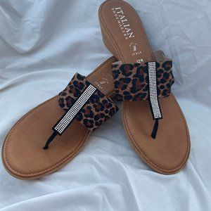 Italian Shoemakers Leopard Sandals